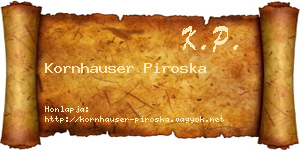 Kornhauser Piroska névjegykártya